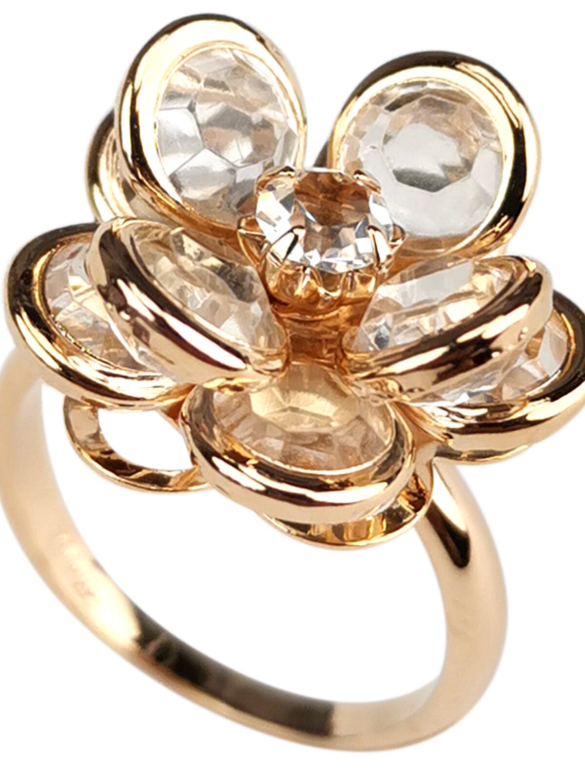 KOREAN VERSION OF JAPANESE INTERNET CELEBRITY FASHION RING ROSE CRYSTAL LILY TIDE COLD WIND NICHE DESIGN EXAGGERATED RING WOMEN