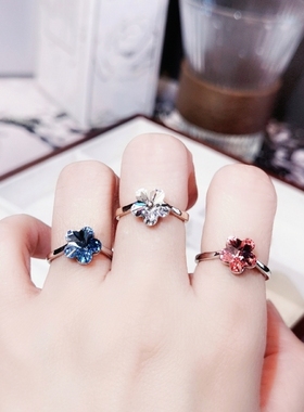 奥地利水晶戒指梅花个性设计