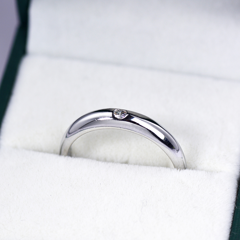 T家10分单钻素圈男女简约戒指环