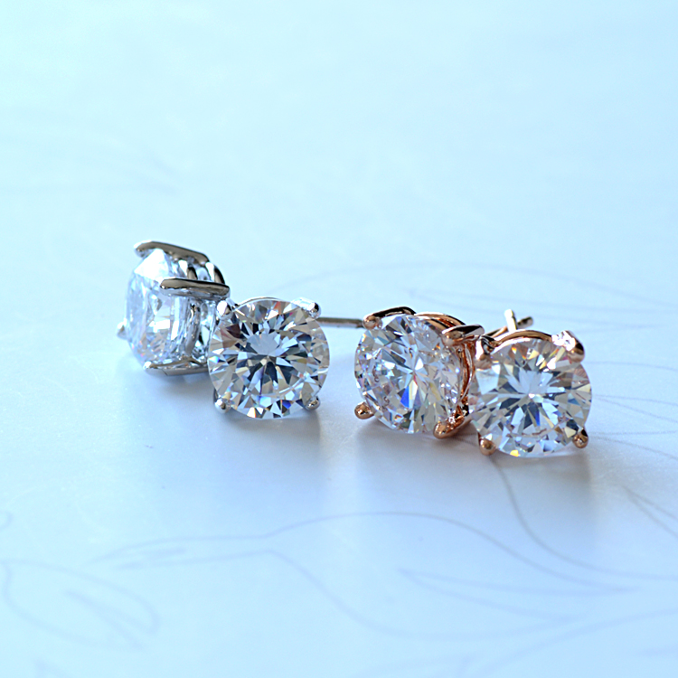 经典四爪仿真钻裸钻大小锆石简约潮人夸张耳夹男女款百搭时尚耳钉