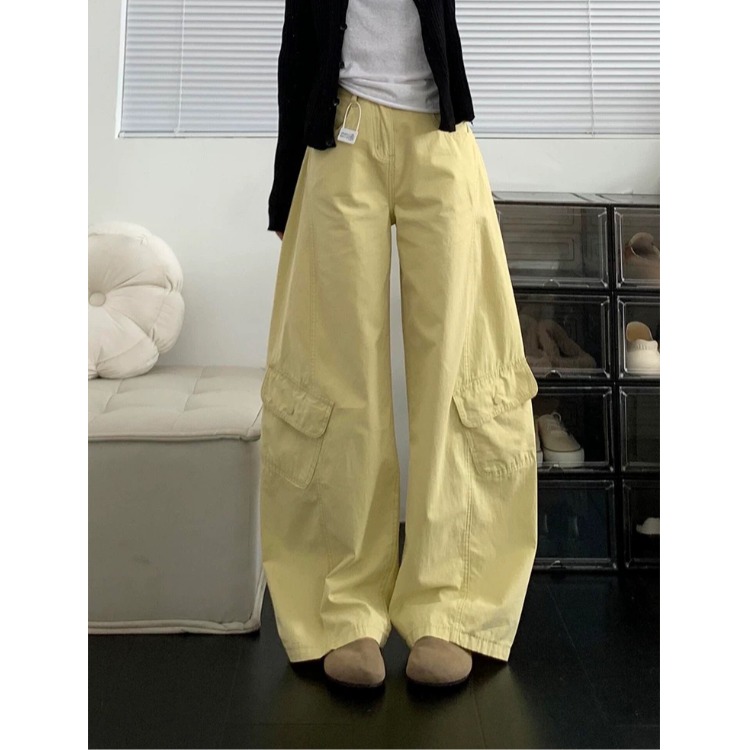 145小个子美式复古多口袋弯刀工装牛仔裤女150辣妹阔腿裤休闲裤xs