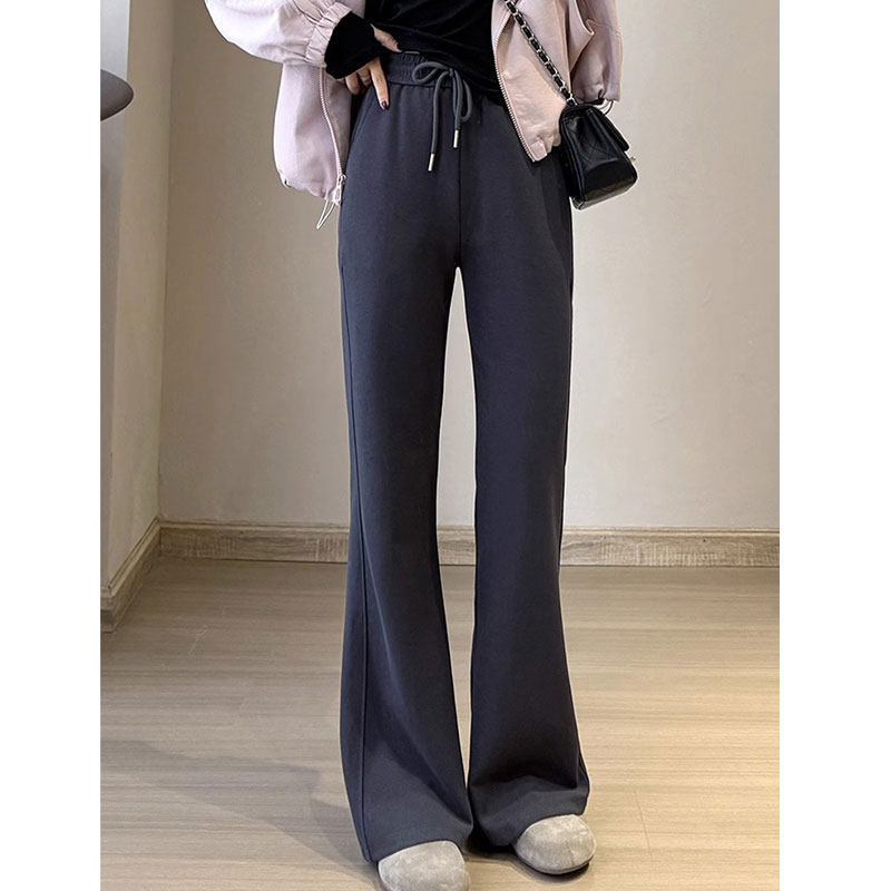 150cm矮小个子高腰休闲阔腿裤百搭宽松显瘦直筒裤显高微喇裤xxs女