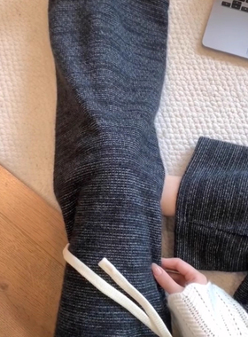 矮小个子高腰糯米阔腿裤设计感小香风145CM高腰针织垂感直筒裤XXS