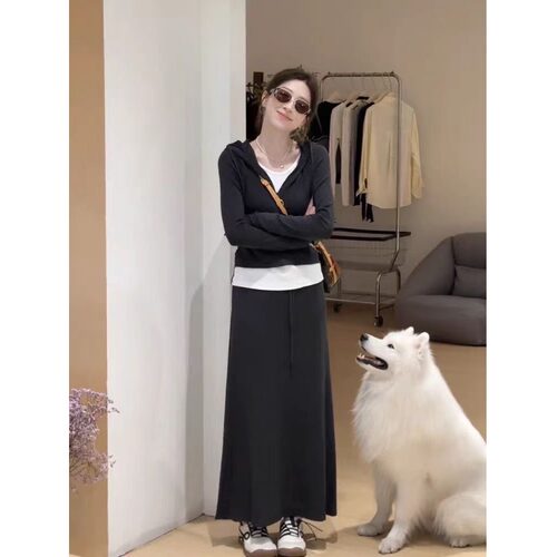 150矮小个子145运动休闲套装秋季假两件上衣显瘦半身裙两件套xs女
