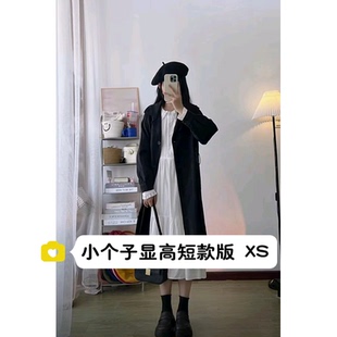 145小个子卡其色风衣中长款女150cm显高宽松单排扣收腰外套xs码秋