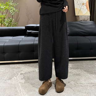 秋冬新款小个子糯米裤九分休闲裤梨形身材高腰宽松显瘦阔腿休闲裤