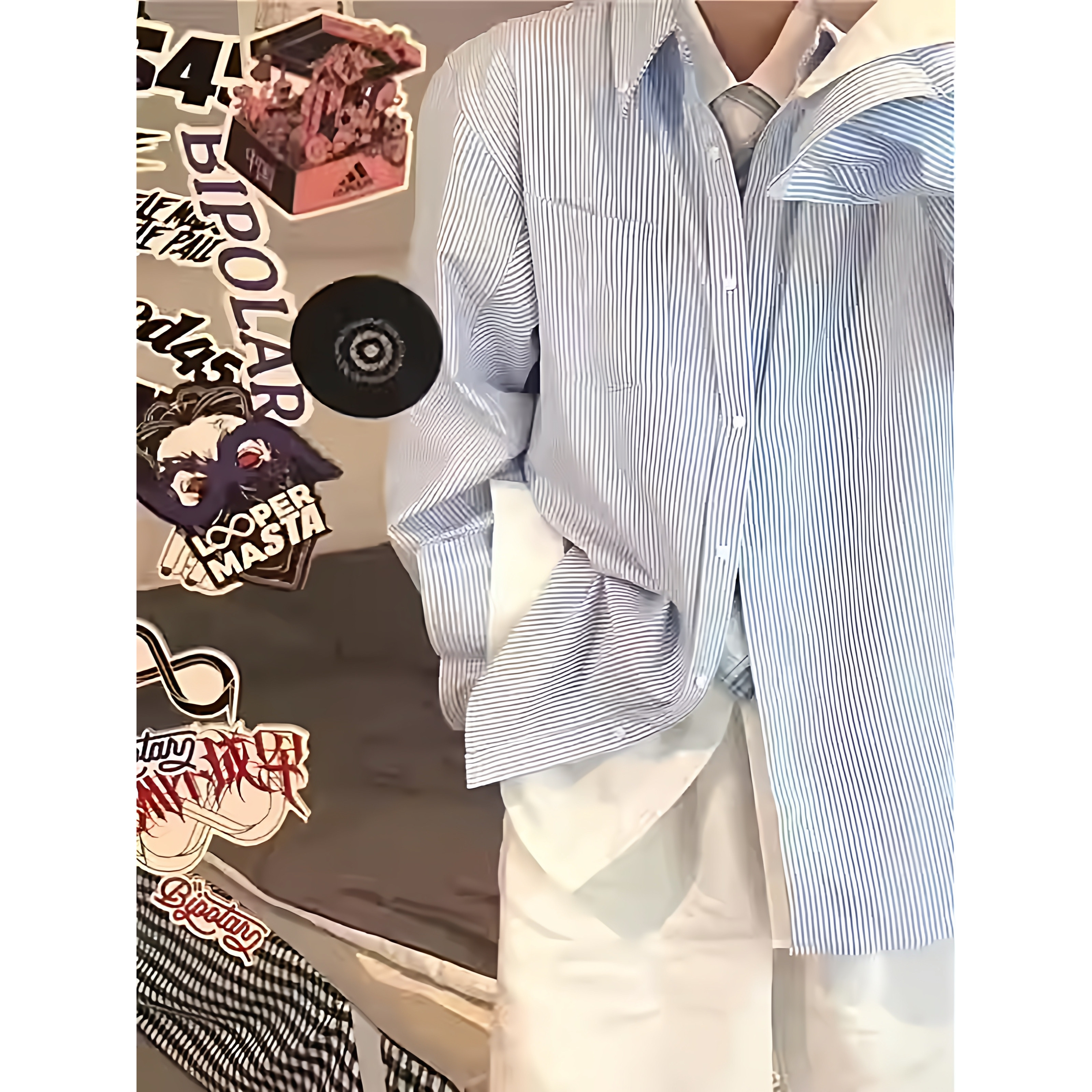 小个子适合145韩系Polo领条纹衬衫女150叠穿打底宽松衬衣长袖上衣