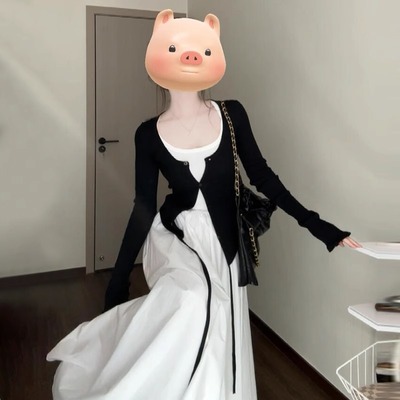 小矮个子150法式白色针织吊带连衣裙2025早春季新款高级感长裙xs