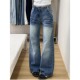 微喇叭牛仔裤 女秋季 辣妹低腰宽松阔腿长裤 145小个子水洗窄版 xs码