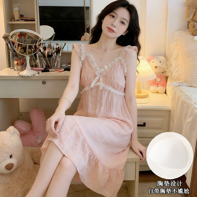 2026夏季薄款胸垫吊带睡裙带胸垫图片