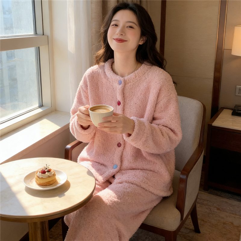 睡衣女秋冬季加绒加厚法兰绒2025新款冬天珊瑚绒家居服套装可外穿,女士内衣/男士内衣/家居服,睡衣/家居服套装,淘宝优惠券,粉丝福利购,淘宝优惠卷