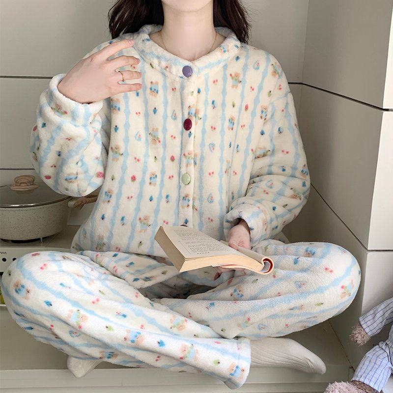 法兰绒睡衣女士秋冬季珊瑚绒加厚甜美卡通学生少女冬款家居服套装,女士内衣/男士内衣/家居服,睡衣/家居服套装,淘宝优惠券,粉丝福利购,淘宝优惠卷