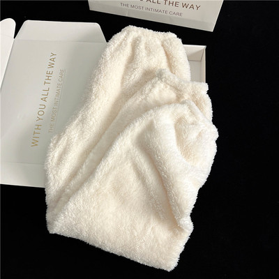 珊瑚绒睡裤女秋冬季新款保暖毛绒上衣长裤简约宽松加绒加厚暖暖裤