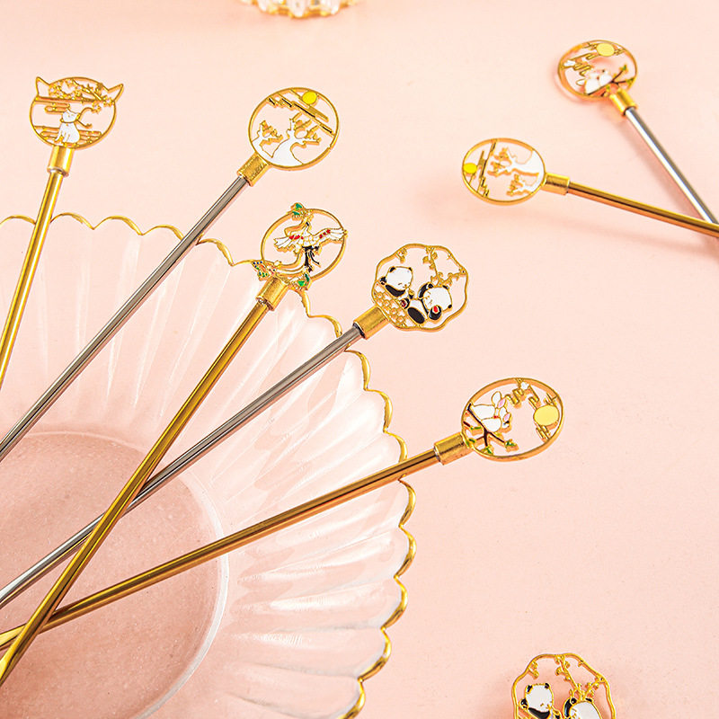 304不锈钢中国风熊猫搅拌咖啡勺 中秋兔子樱花猫 蜂蜜雪糕燕窝勺,餐饮具,咖啡勺,淘宝优惠券,粉丝福利购,淘宝优惠卷