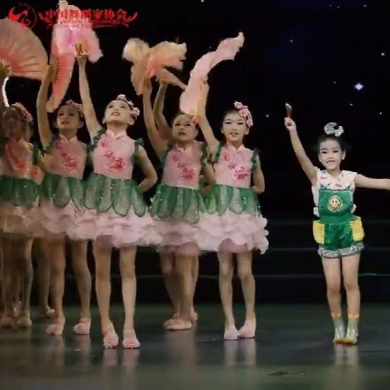 六一儿童蓬蓬裙表演服女童纱裙舞蹈小荷风采我为祖国画朵花演出服