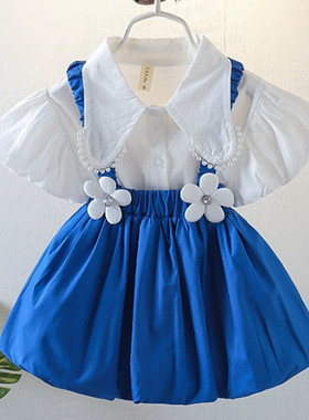 六一儿童演出服幼儿园女童背带套装灯笼花苞裙子舞蹈小女孩表演服