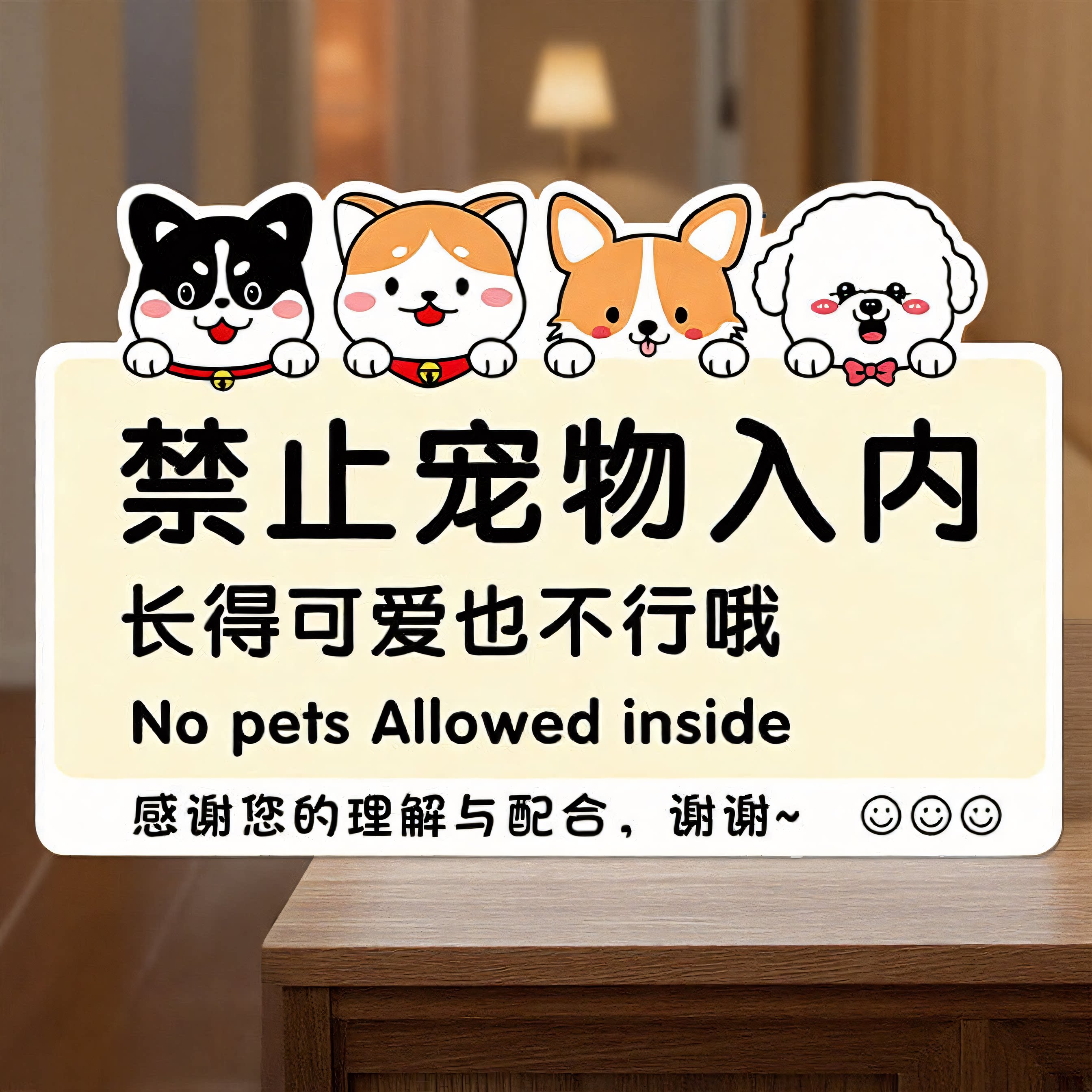 禁止宠物入内提示牌商场超市餐厅请勿携带宠物进入亚克力标识牌图片