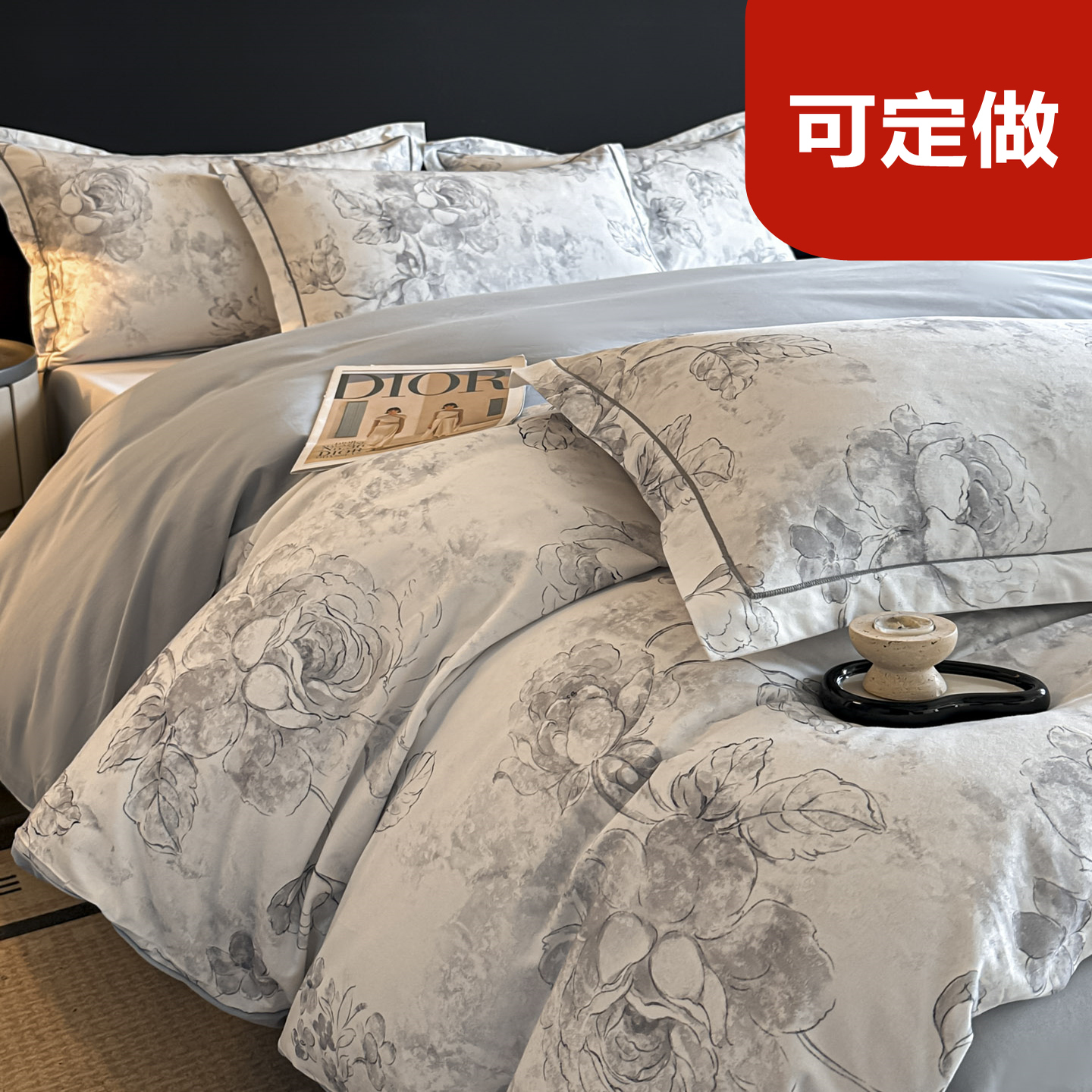 定制Aa类纯棉加厚磨毛被套四件套