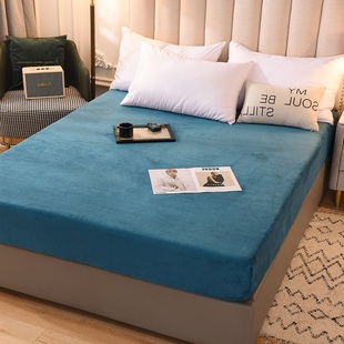 定制纯色加厚牛奶绒珊瑚绒床笠90*120*135*150*180床罩上下床190