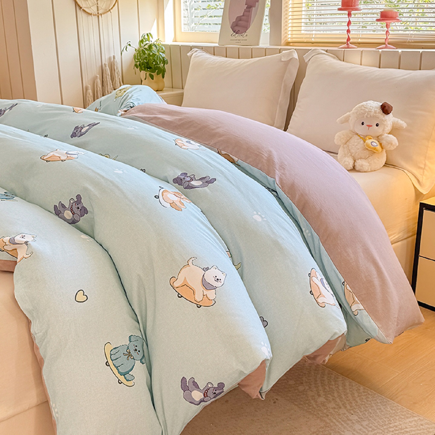 定制Aa类纯棉磨毛被套全棉厚被罩