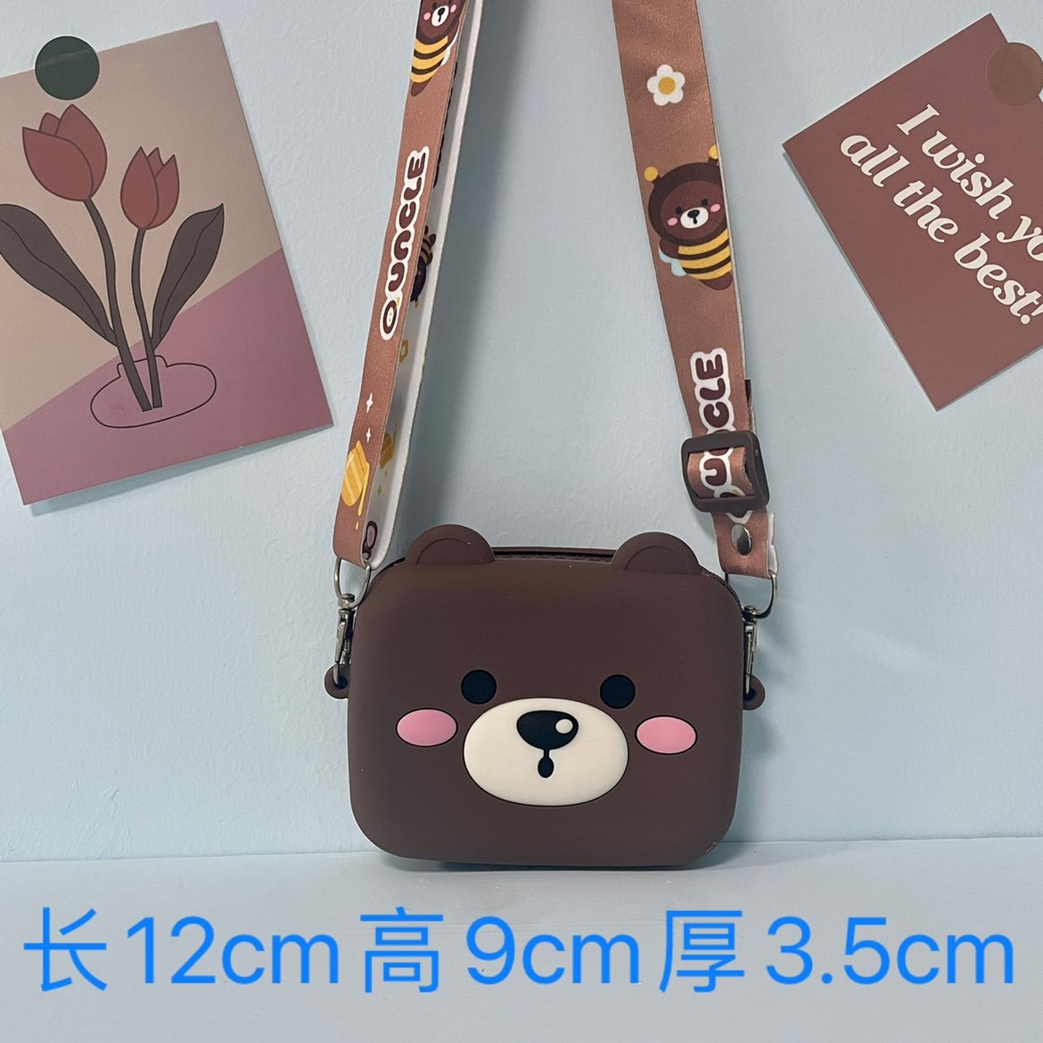 正版硅胶斜挎包儿童宝宝包包小方包可爱时尚零钱包少女心卡通ins