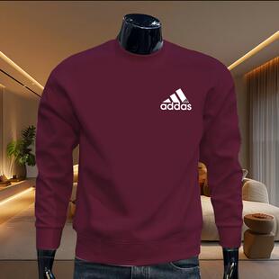 2026潮牌新款 微宽松休闲 安哥拉红卫衣男圆领套头纯棉字母印花男士