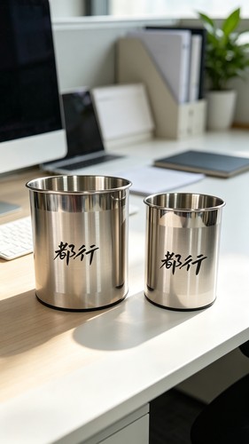 桌面旋转桶无盖不锈钢垃圾桶客厅家用厨房多功能餐具化妆品收纳桶