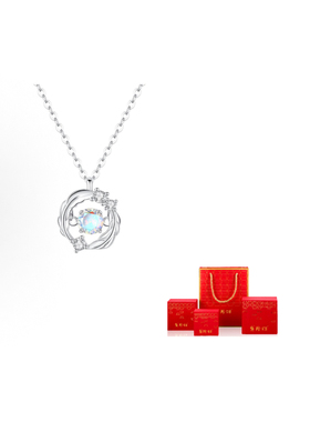 珍·如金 羽你相伴跳动的心天使之羽月光之心高级感S925银项链女