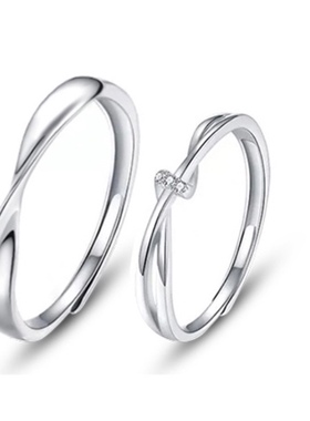 莫比乌斯环情侣对戒戒指开口情侣