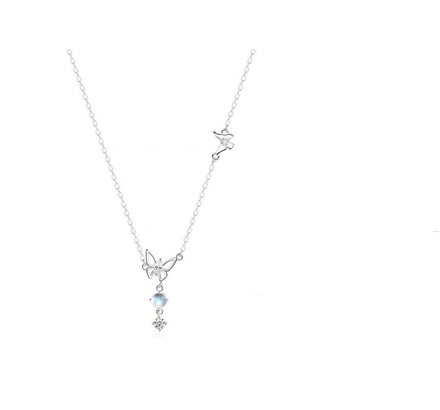 CARLHEIM卡尔海姆极光系列S925纯银月光蝴蝶吊坠羽蝶白昼之约项链