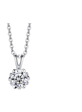 Winy唯1克拉莫桑钻系列999足银纯银项链女锁骨链简约时尚银色首饰