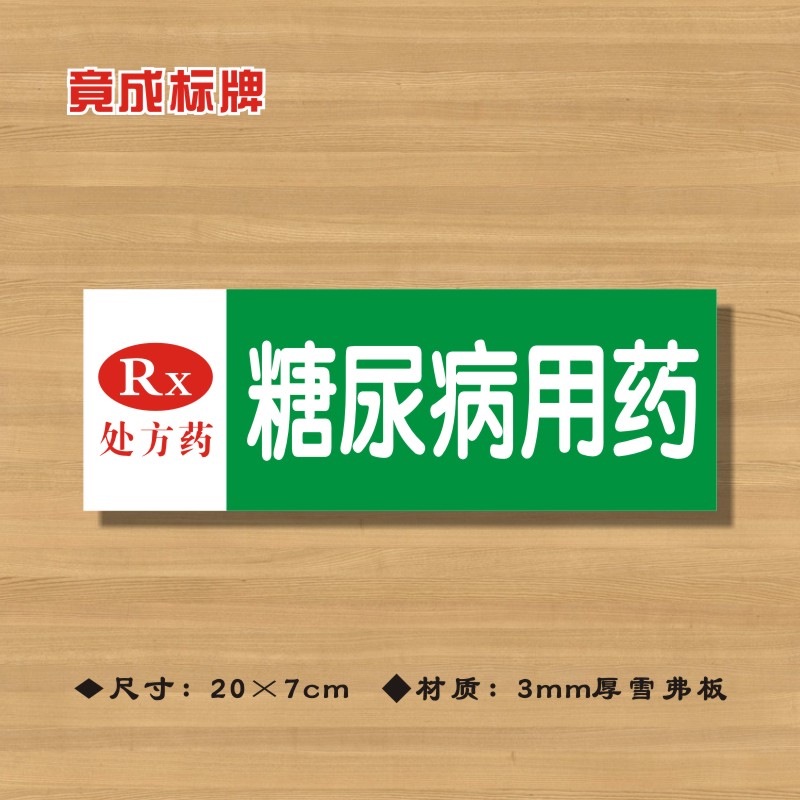 RX糖尿病用药处方药药店分类牌药品分类标签药房药柜标识标志牌13
