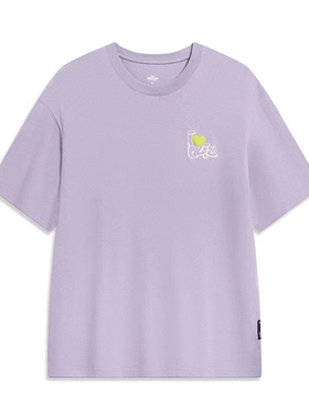 Lining/李宁正品夏季男子滑板系列宽松圆领运动短袖T恤AHST317