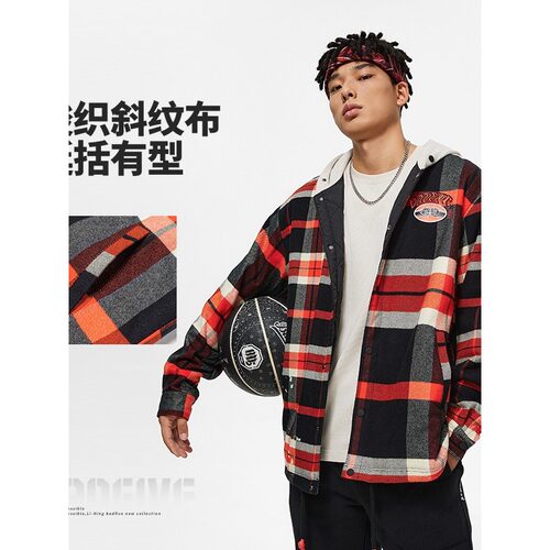 李宁棉服男款春季反伍系列时尚舒适宽松休闲中棉服AFMU003