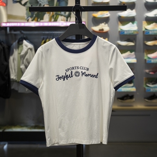 宽松休闲舒适透气圆领文化衫 新款 AHSV472 T恤女子2025秋季 李宁短袖