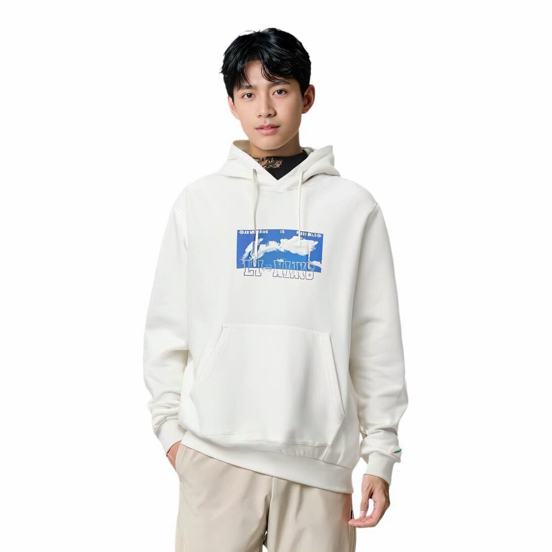 李宁男子连帽宽松套头卫衣