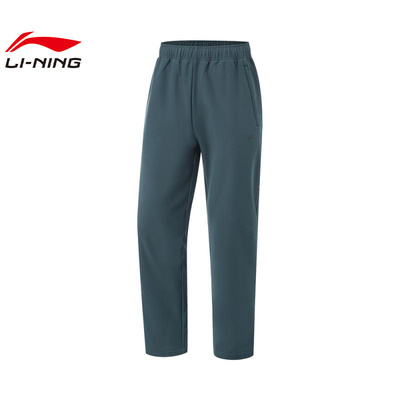 李宁运动裤男2025冬款健身系列直筒加绒保暖防泼水卫裤 AYKU519