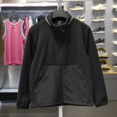 李宁男女通用立领加绒开衫卫衣