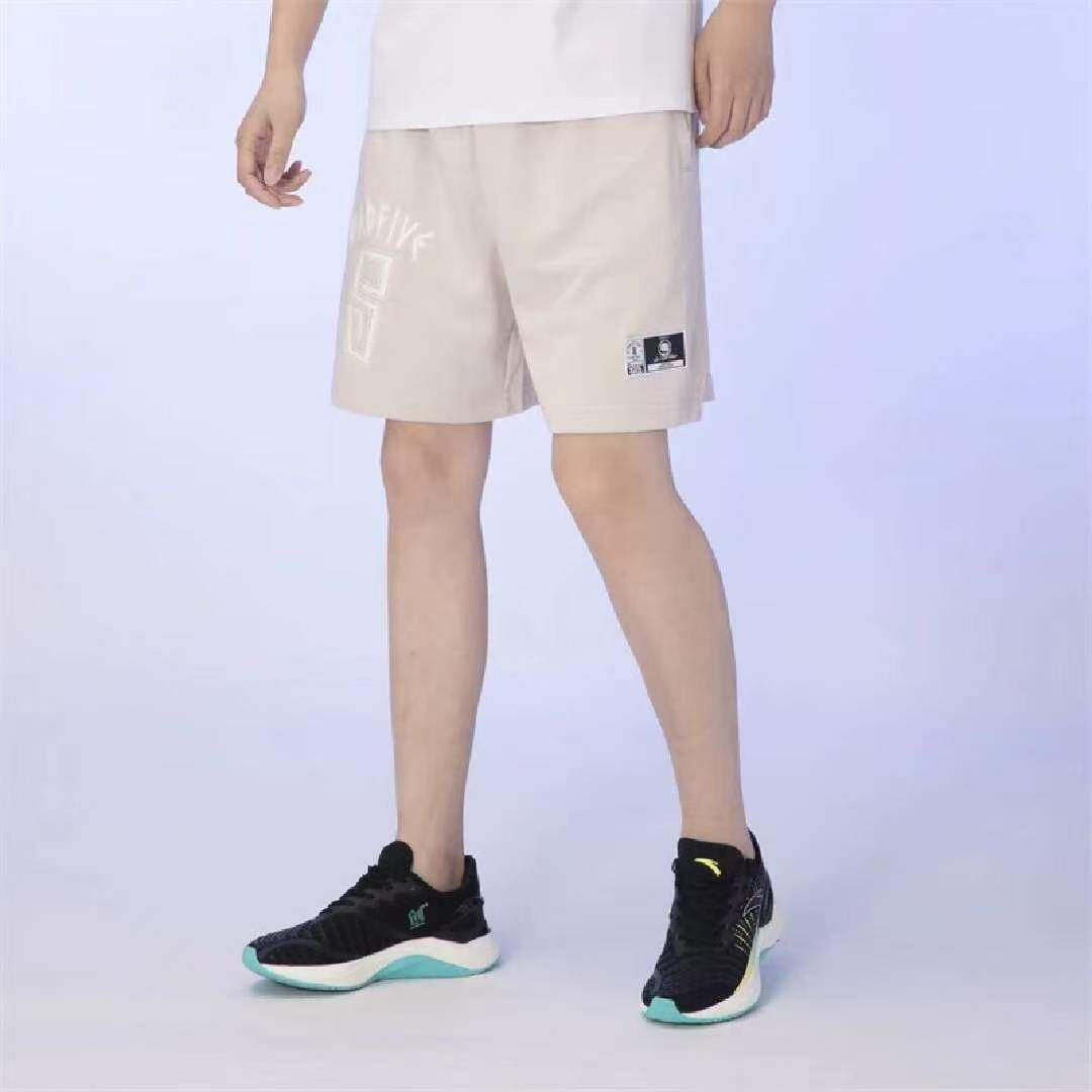 李宁反伍男子夏季新款宽松吸汗透气舒适针织休闲运动短裤AKST281
