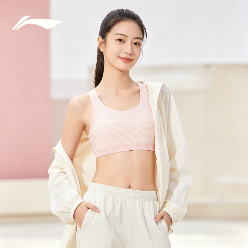李宁童装2026女童大童跑步内衣女孩冰感舒适修身运动胸衣YUCT004