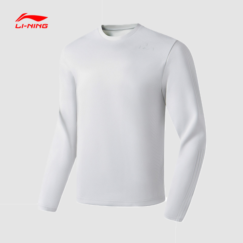 李宁男款秋冬季舒适时尚休闲运动跑训系列套头无帽卫衣 AWDS969