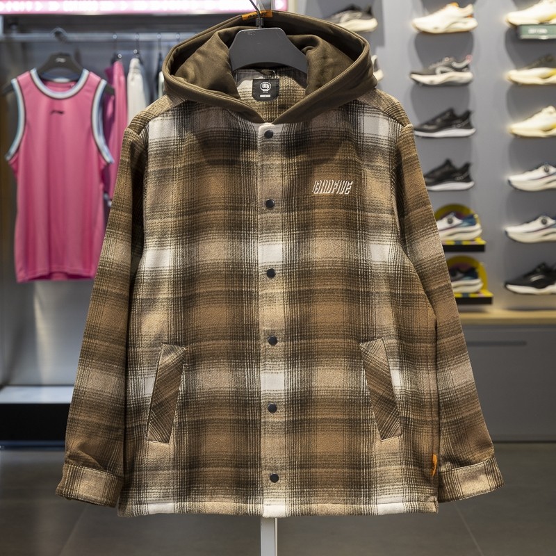 李宁男子连帽宽松外套