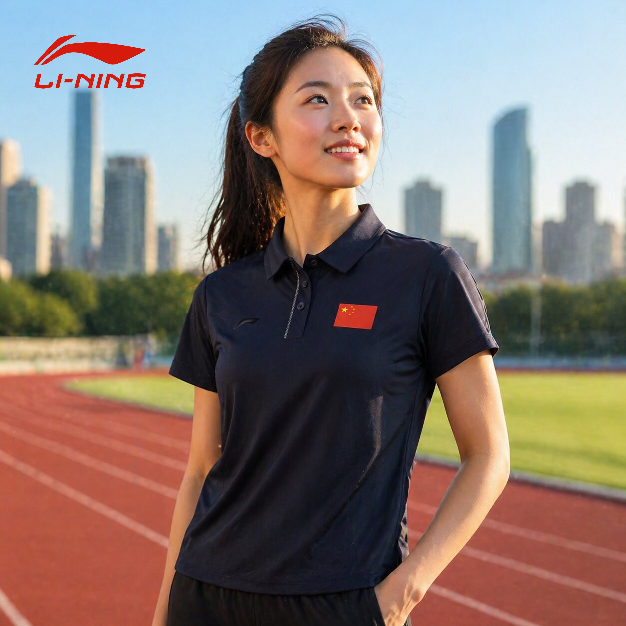 李宁女子短袖POLO衫2026赞助国家队系列商务运动翻领T恤APLV442