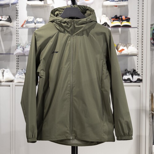 李宁运动风衣男子2025新款团购系列防泼水开衫连帽外套AFDV957