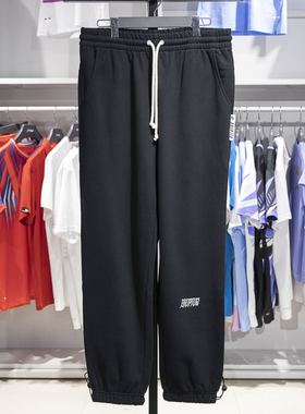 李宁卫裤2023春季反伍系列男子束脚宽松纯棉透气运动长裤AKLT073