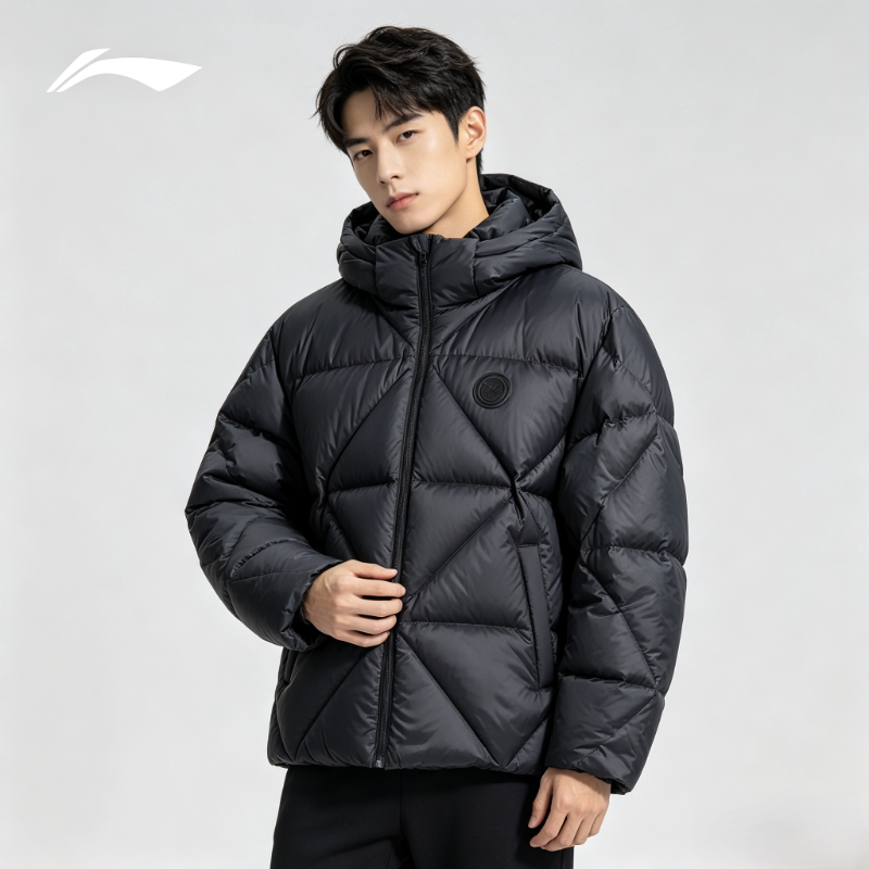 李宁羽绒服男子2026冬季新款韦德宽松80%鹅绒保暖舒适外套AYMV565