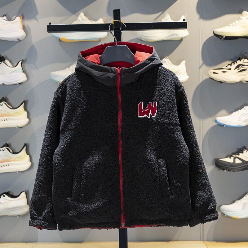 李宁儿童运动风衣男童女童2026新年款拜年服两面穿外套YFDW073