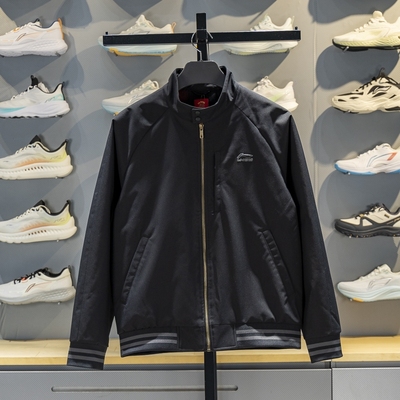 李宁男子立领防泼水棉夹克