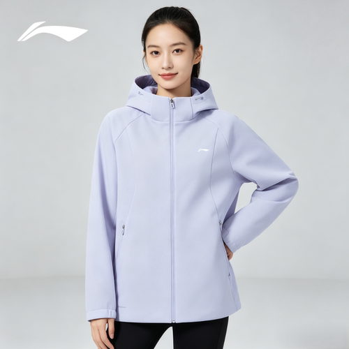 李宁女子加绒外套2026冬季保暖舒适加厚风衣冬装运动外套AFDVB70
