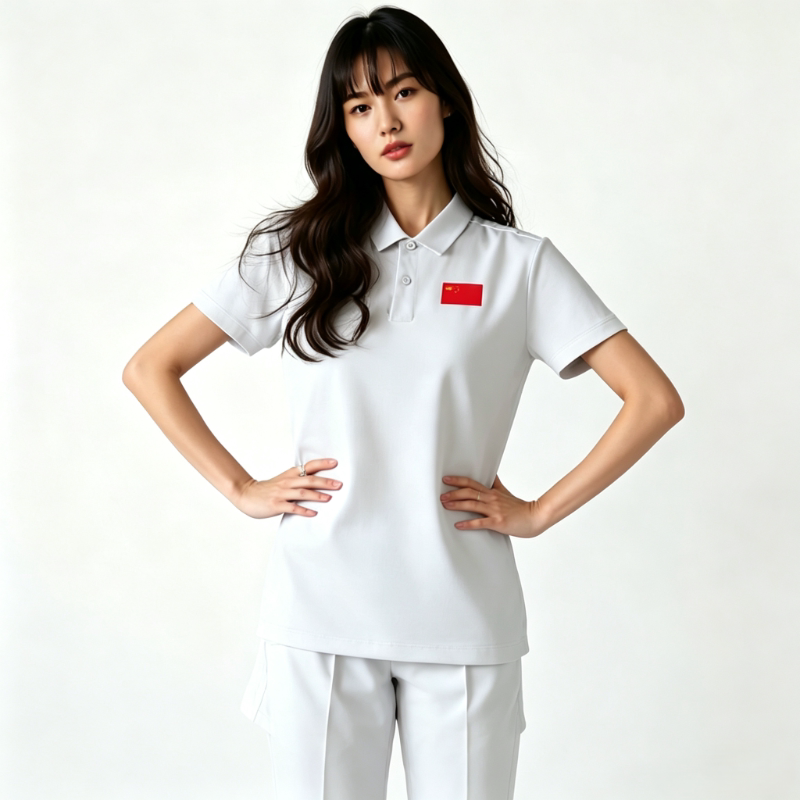 李宁短袖POLO衫女款夏季新款红旗款国家队训练舒适比赛服APLU076